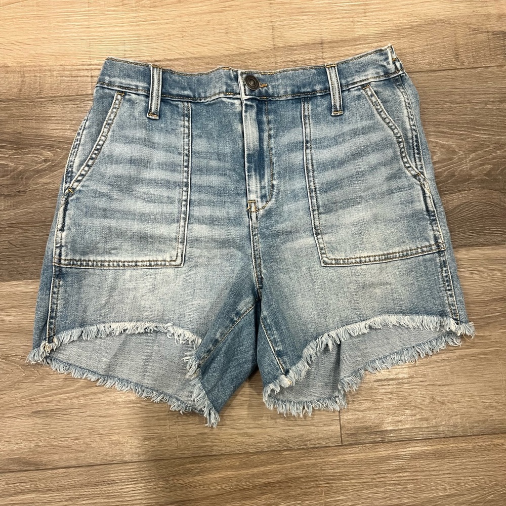 Aerie Women’s High Waisted Frayed Hem Denim Shorts